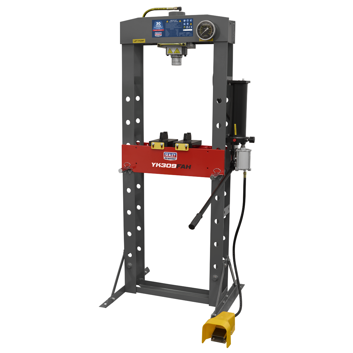 Premier YK309FAH Premier Heavy-Duty Air/Hydraulic Floor Type Press with Foot Pedal 30 Tonne