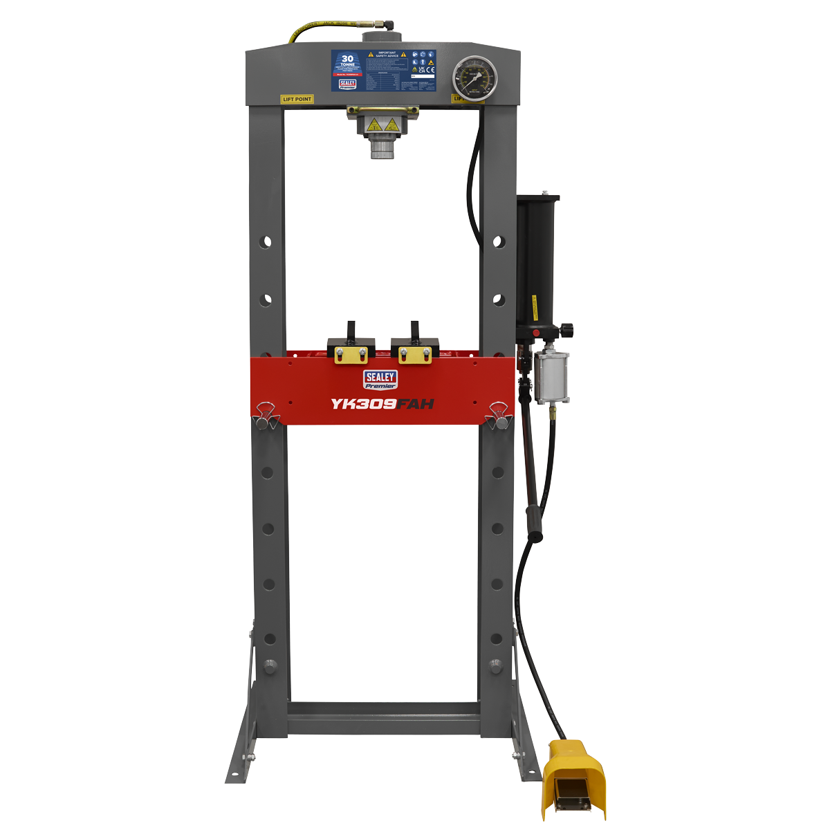 Premier YK309FAH Premier Heavy-Duty Air/Hydraulic Floor Type Press with Foot Pedal 30 Tonne