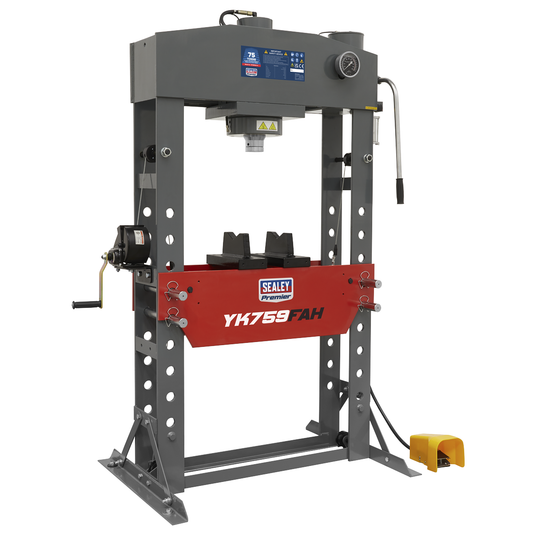 Premier YK759FAH Premier Heavy-Duty Air/Hydraulic Floor Type Press with Foot Pedal 75 Tonne