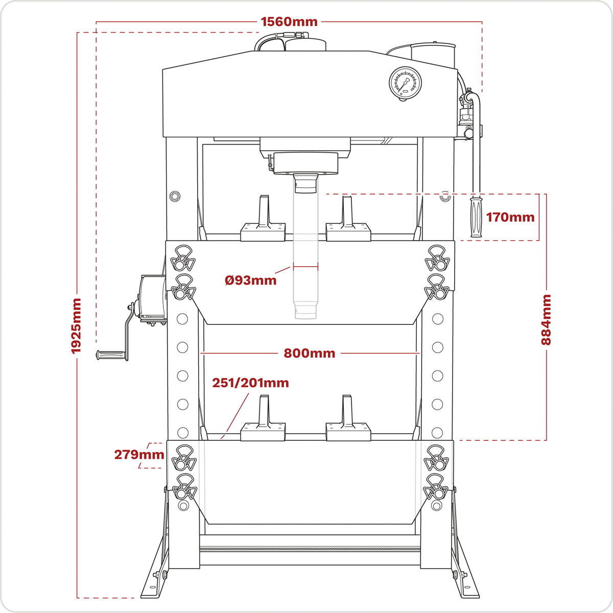 Premier YK759F Premier Hydraulic Floor Type Press 75 Tonne