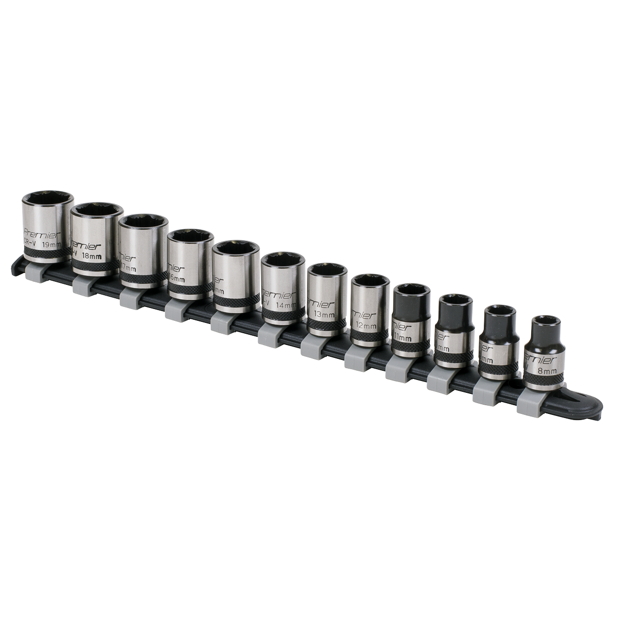 Premier Black AK2741B Premier Black Lock-On™ Socket Set 3/8"Sq Drive 12pc