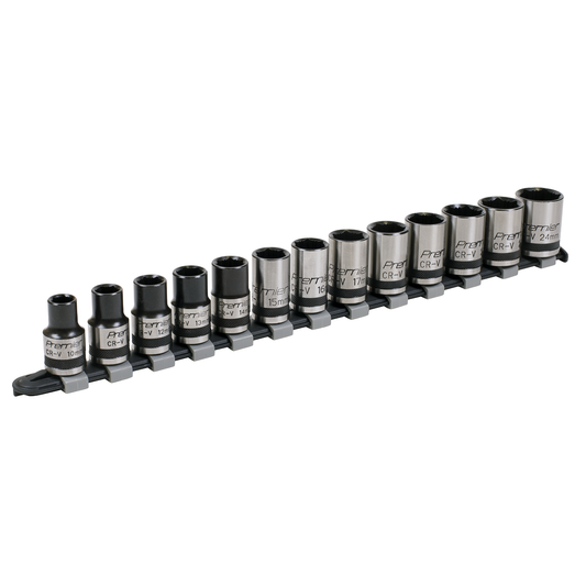 Premier Black AK2742B Premier Black Lock-On™ Socket Set 1/2"Sq Drive 13pc