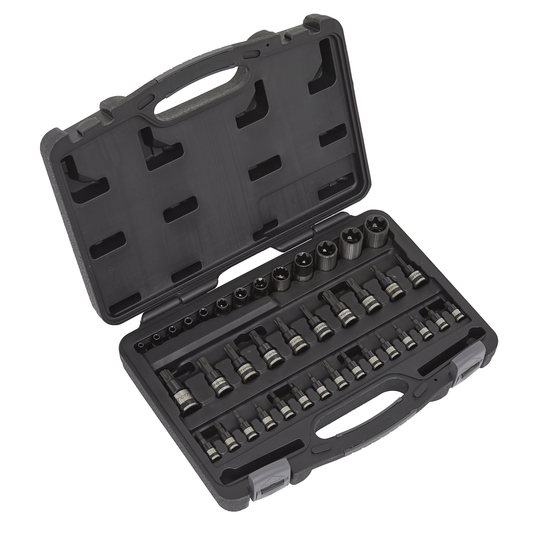 Premier Black AK6197B Premier Black TRX-Star* Socket & Security Socket Bit Set 1/4", 3/8" & 1/2"Sq Drive 38pc