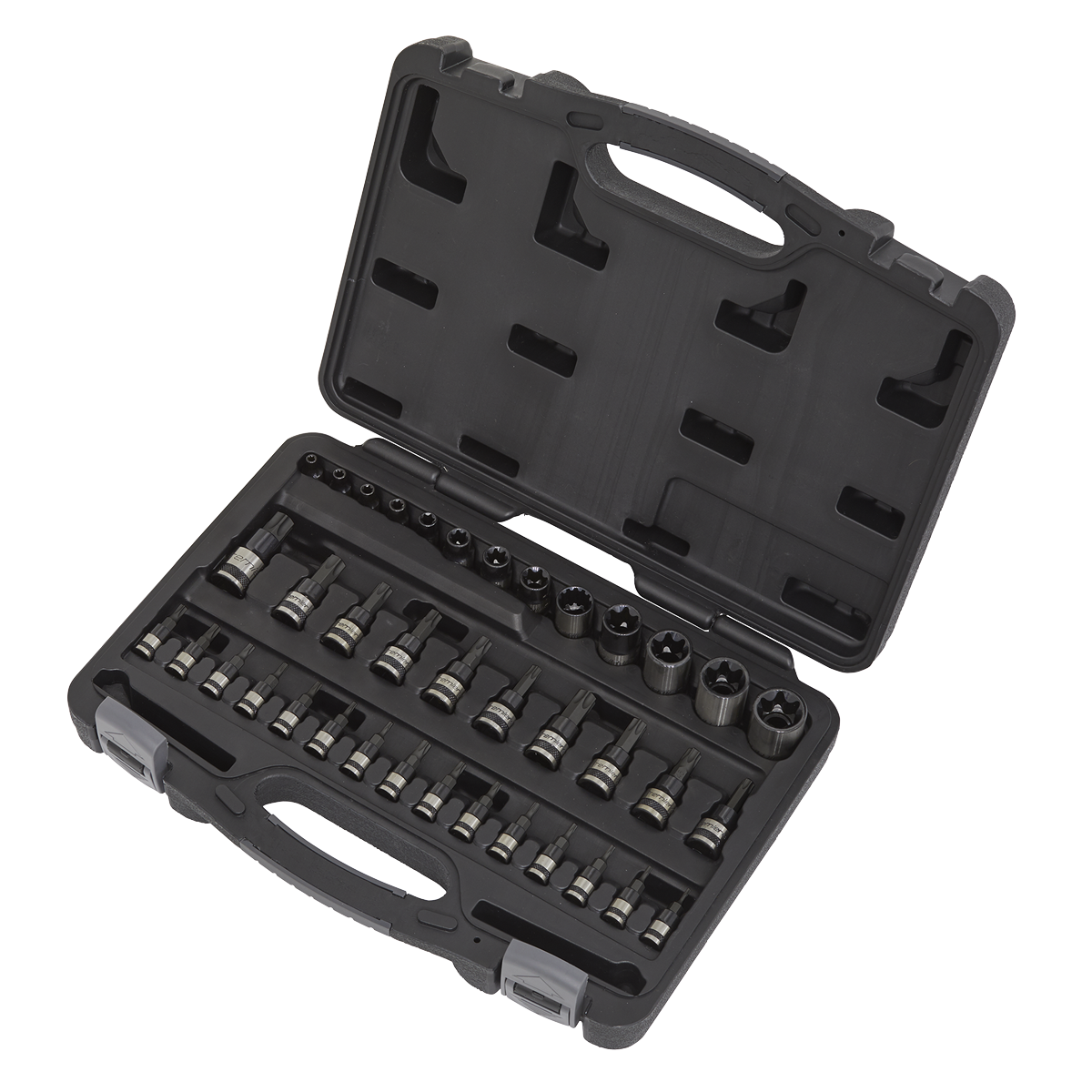 Premier Black AK6197B Premier Black TRX-Star* Socket & Security Socket Bit Set 1/4", 3/8" & 1/2"Sq Drive 38pc