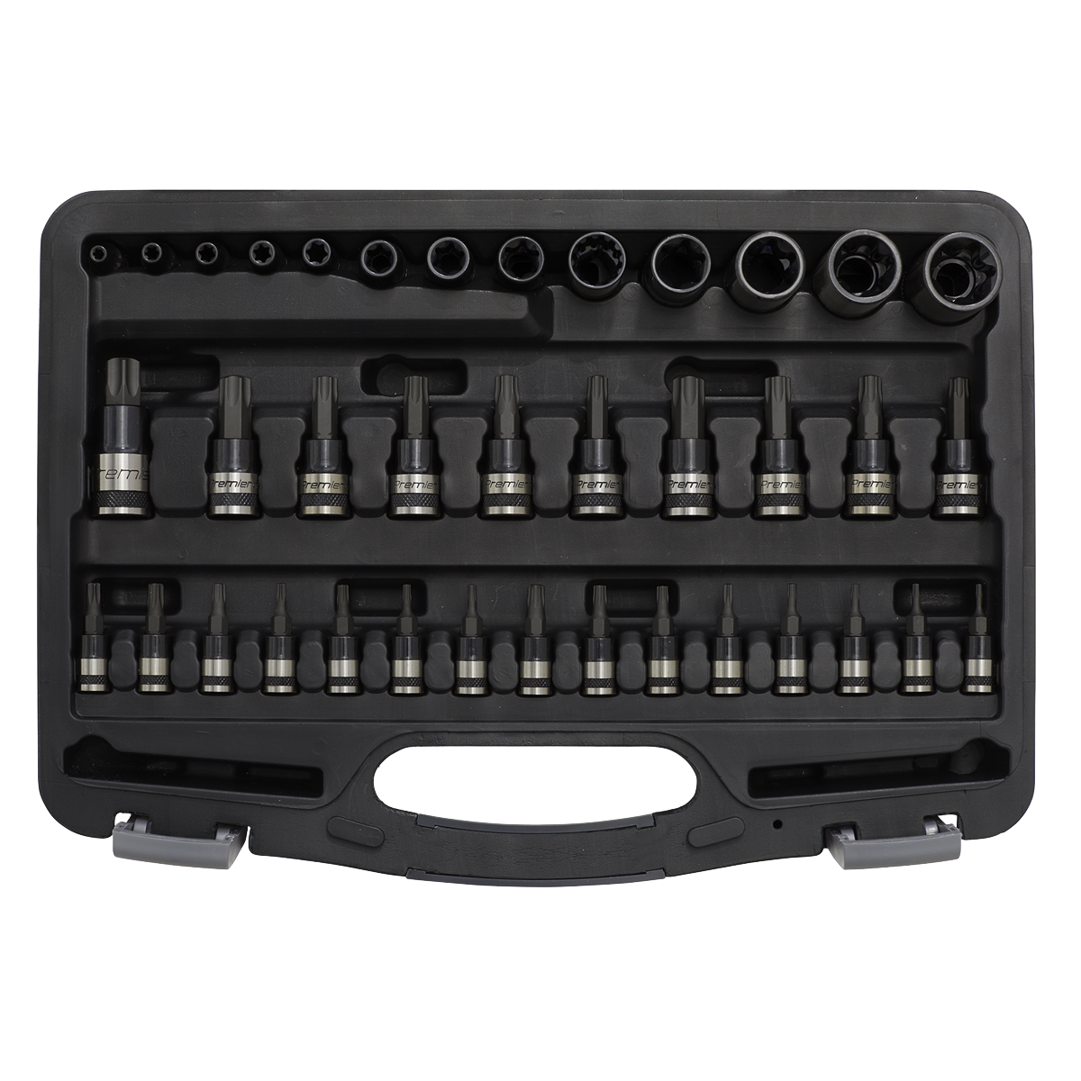 Premier Black AK6197B Premier Black TRX-Star* Socket & Security Socket Bit Set 1/4", 3/8" & 1/2"Sq Drive 38pc