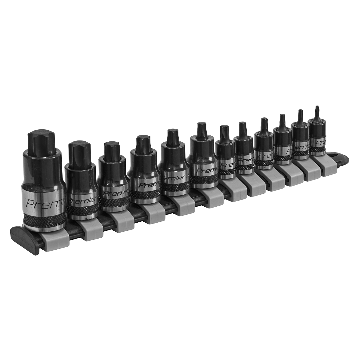 Premier Black AK6228B Premier Black Stubby TRX-Star* Socket Bit Set 1/4", 3/8" & 1/2"Sq Drive 12pc