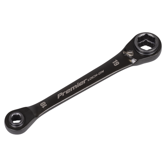Premier Black AK63923 Premier Black 4-in-1 Reversible Lock-On™ Ratchet Ring Spanner