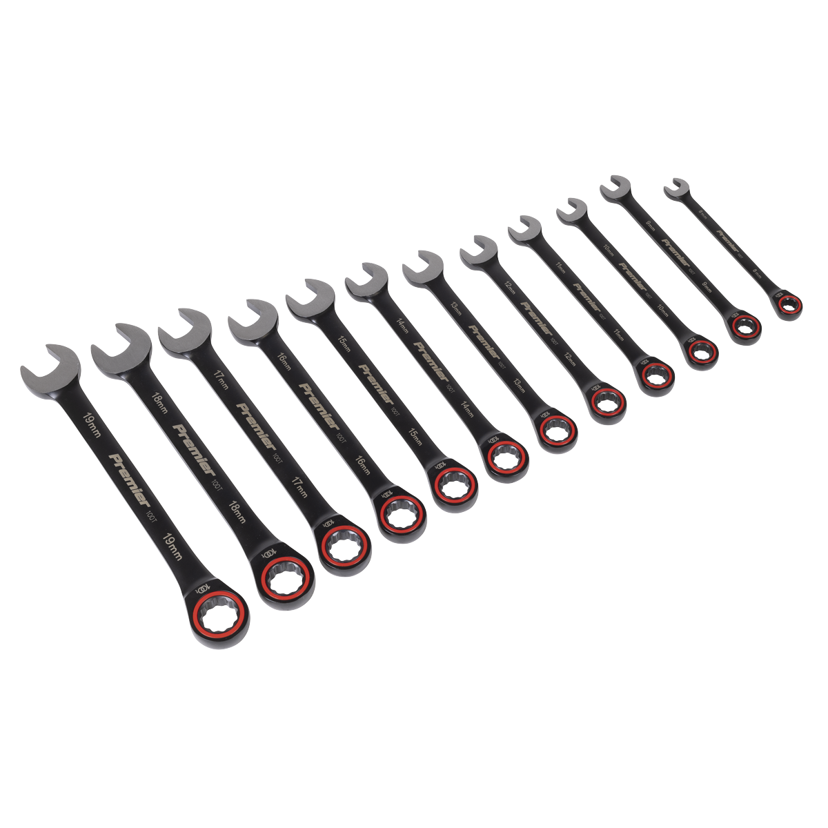 Premier Black AK63940B Premier Black Combination Ratchet Spanner Set 12pc