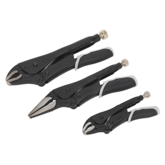 Premier Black AK6863B Premier Black Quick Release Locking Pliers Set 3pc
