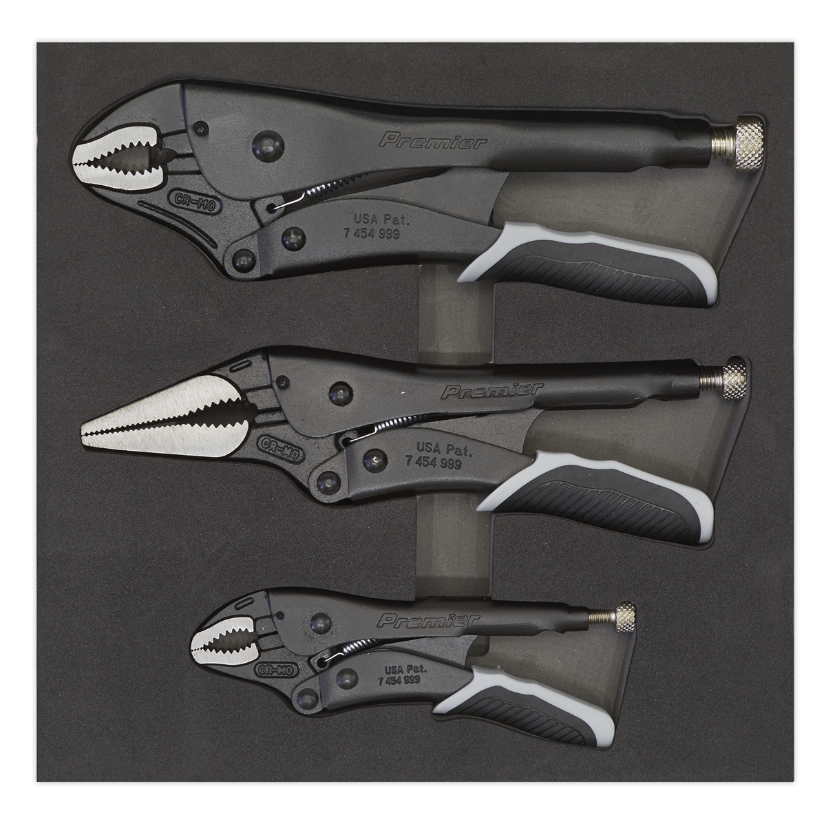 Premier Black AK6863B Premier Black Quick Release Locking Pliers Set 3pc