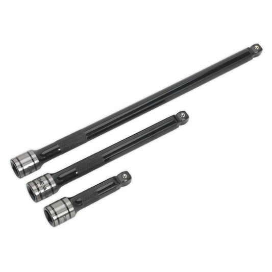 Premier Black AK7691 Premier Black Wobble/Rigid Extension Bar Set 3/8"Sq Drive 3pc