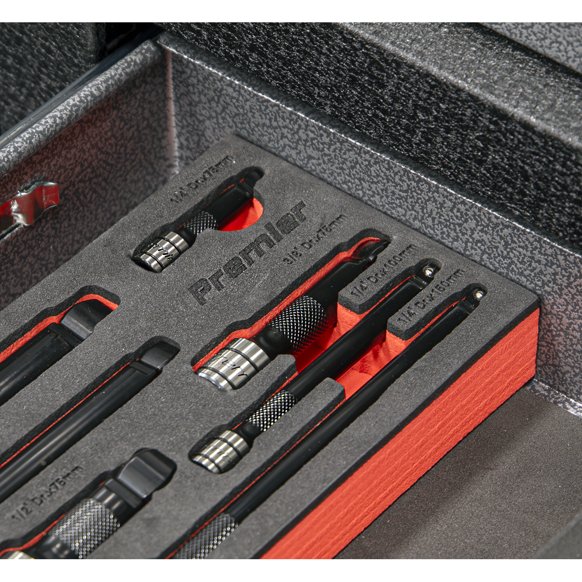 Premier Black AK7693 Premier Black Wobble/Rigid Extension Bar Set 1/4", 3/8" & 1/2"Sq Drive 9pc - Premier Black