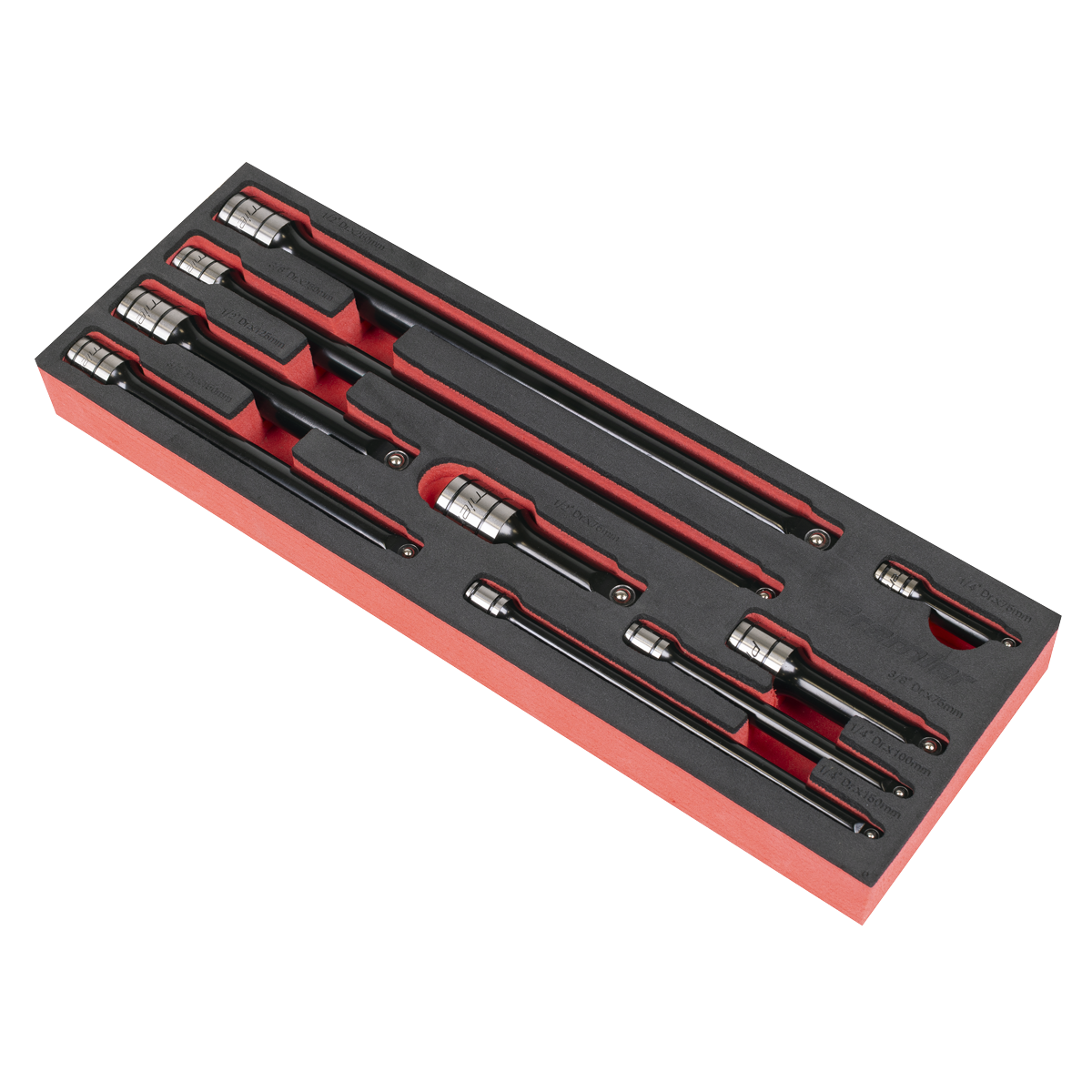 Premier Black AK7693 Premier Black Wobble/Rigid Extension Bar Set 1/4", 3/8" & 1/2"Sq Drive 9pc - Premier Black