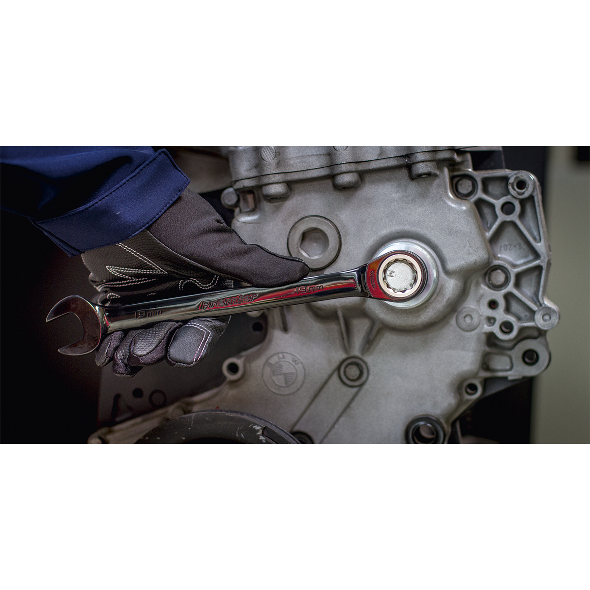 Premier Black AK7978 Premier Black Combination Ratchet Spanner Set 7pc