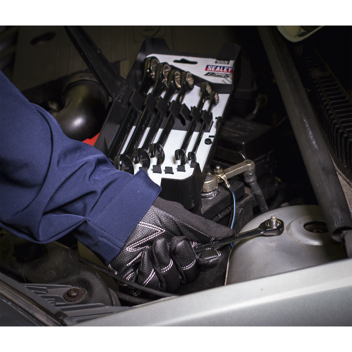 Premier Black AK7978 Premier Black Combination Ratchet Spanner Set 7pc