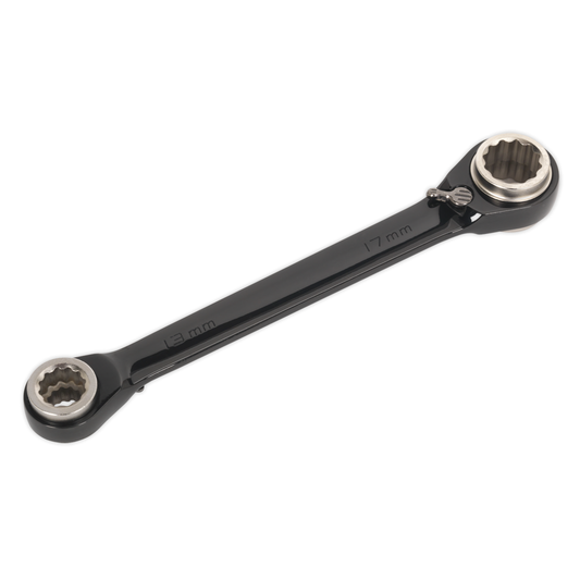 Premier Black AK7979 Premier 4-in-1 Reversible Ratchet Ring Spanner