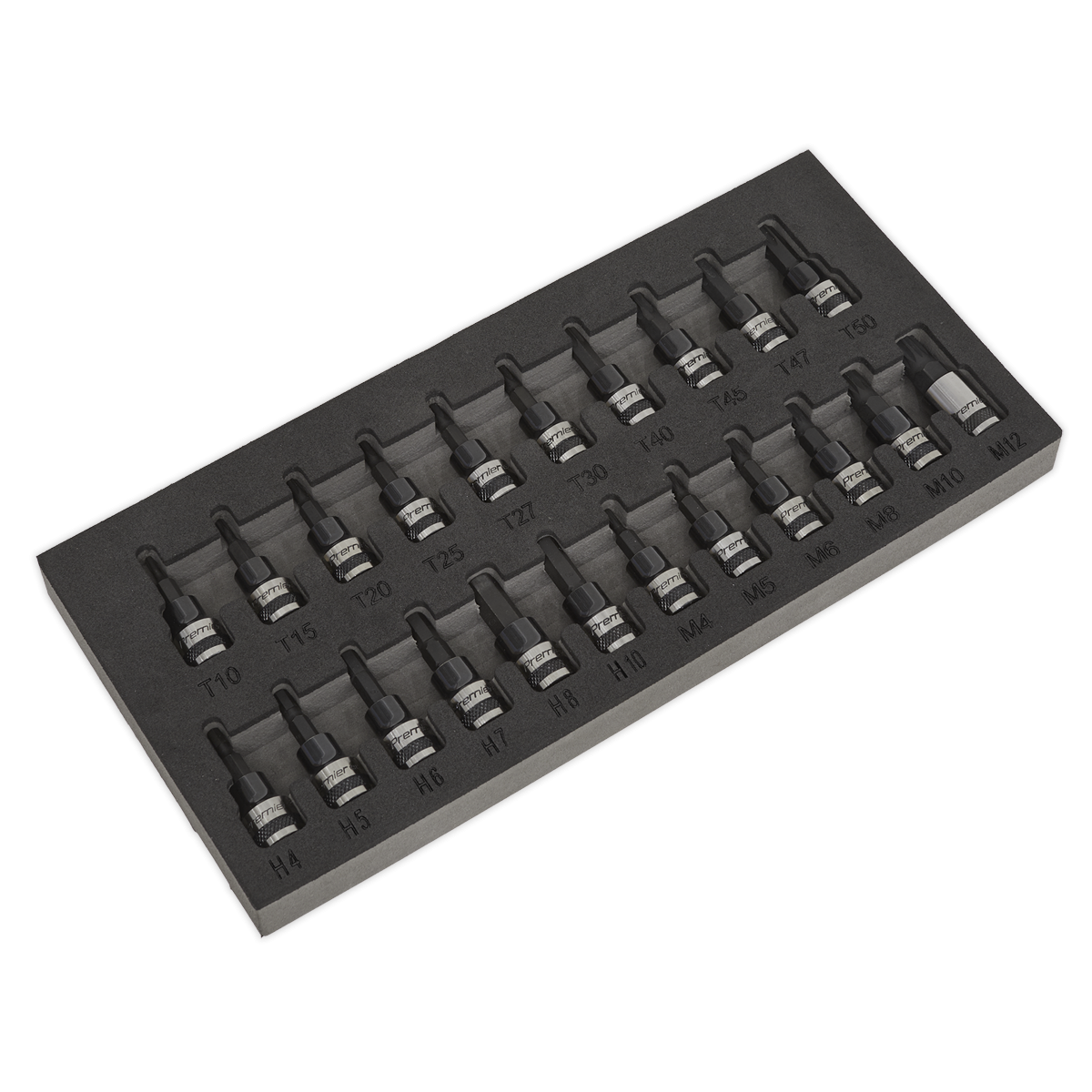Premier Black AK7985 Premier Black TRX-Star*/Hex/Spline Socket Bit Set 3/8"Sq Drive 22pc