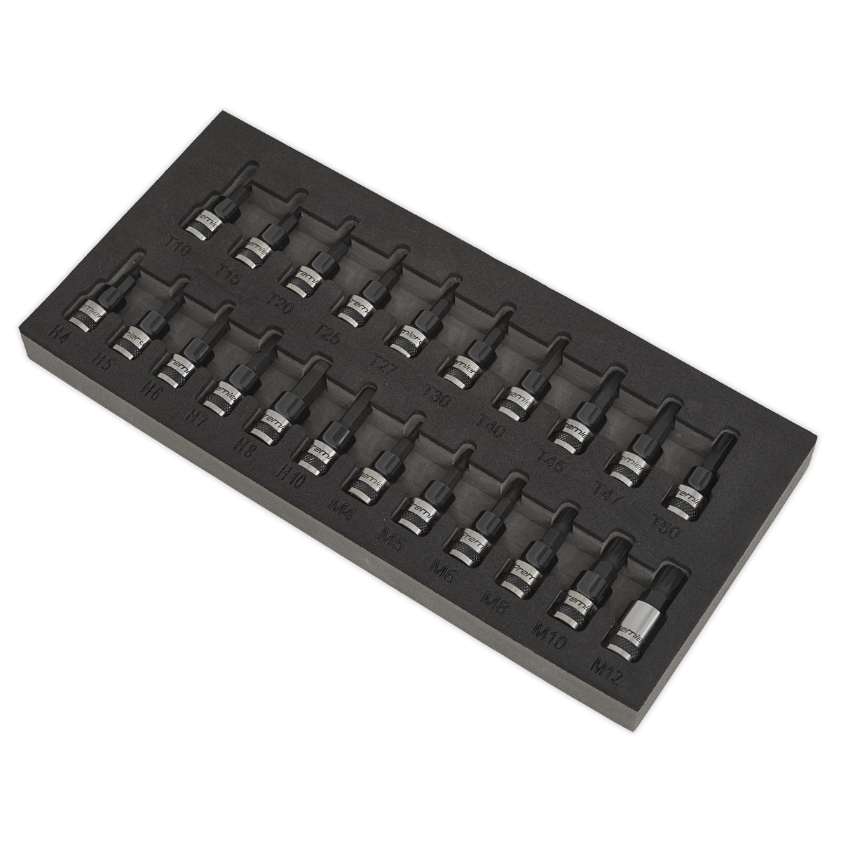 Premier Black AK7985 Premier Black TRX-Star*/Hex/Spline Socket Bit Set 3/8"Sq Drive 22pc