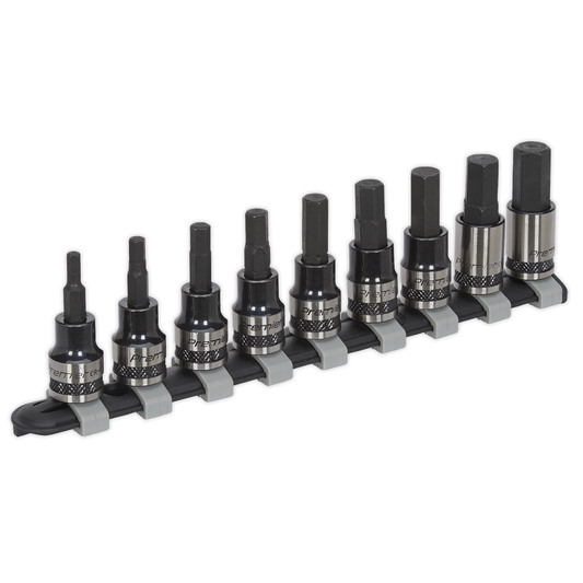 Premier Black AK7986 Premier Black Hex Key Socket Bit Set 3/8"Sq Drive 9pc