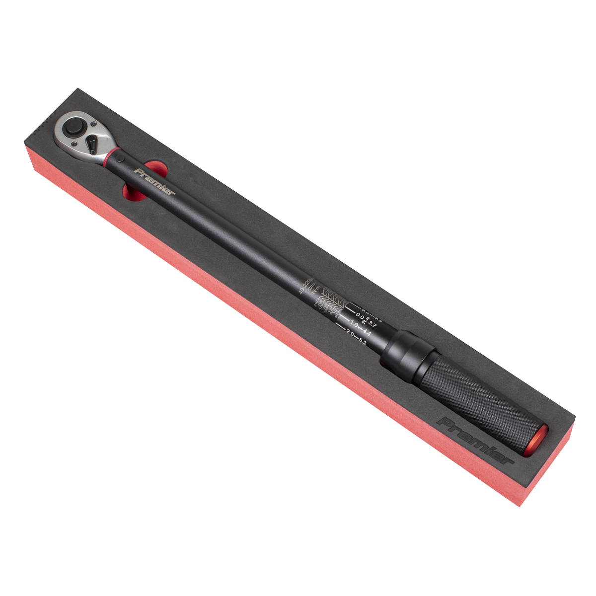 Premier Black STW904B Torque Wrench Micrometer 1/2"Sq Drive Calibrated 40-220Nm - Premier Black