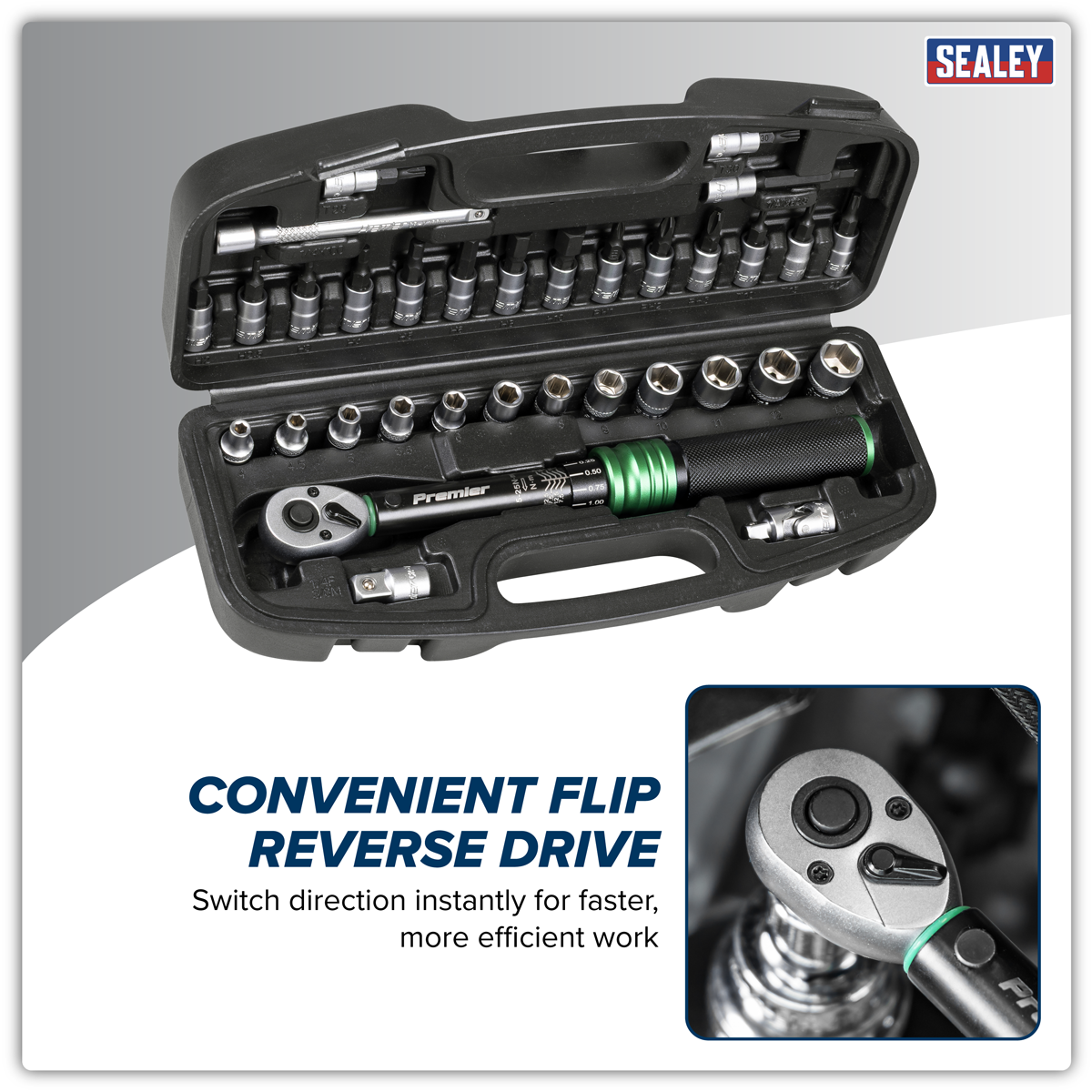 Premier Black STW910B Premier Black Torque Wrench Set 1/4"Sq Drive 5-25Nm 33pc