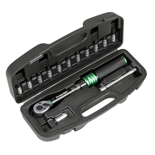 Premier Black STW911B Torque Wrench Set 1/4"Sq Drive 5-25Nm 14pc
