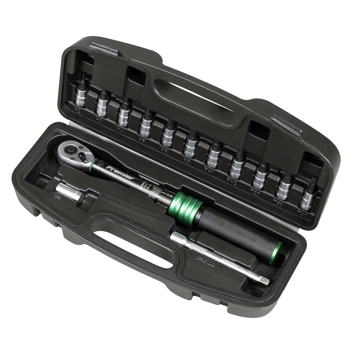 Premier Black STW911B Torque Wrench Set 1/4"Sq Drive 5-25Nm 14pc