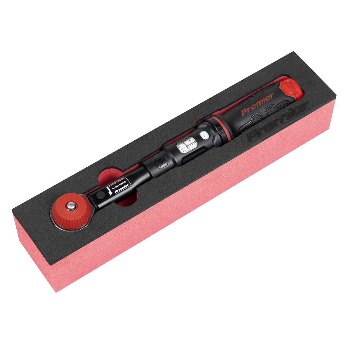 Premier Black STW921 Premier Black Calibrated Micrometer Torque Wrench with 1/4"Sq Push-Through Drive 5-25Nm