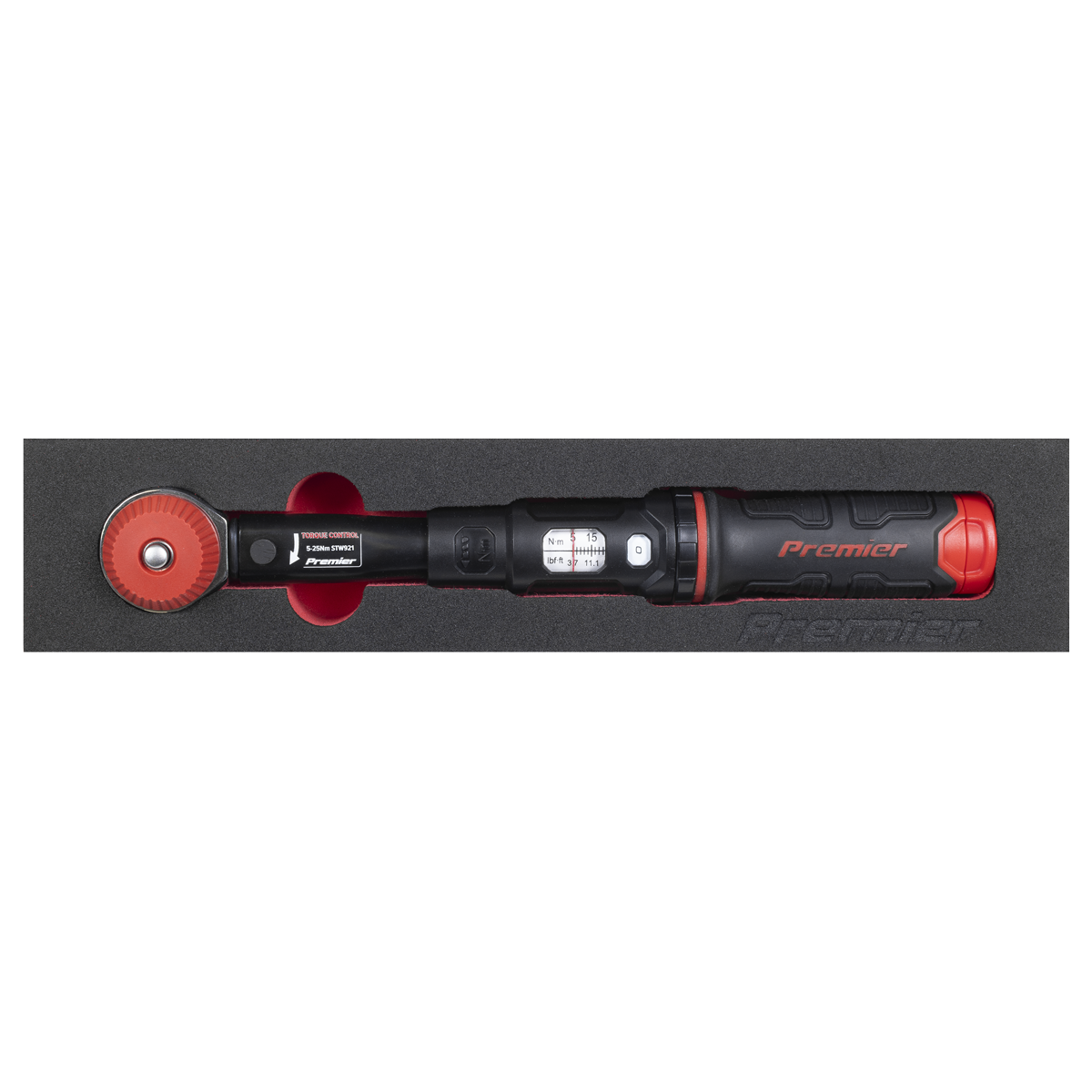 Premier Black STW921 Premier Black Calibrated Micrometer Torque Wrench with 1/4"Sq Push-Through Drive 5-25Nm