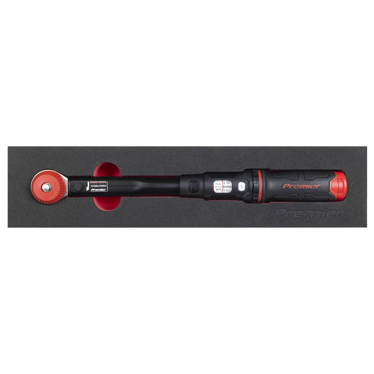 Premier Black STW922 Premier Black Calibrated Micrometer Torque Wrench with 3/8"Sq Push-Through Drive 10-50Nm