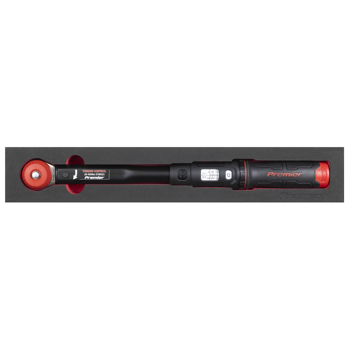 Premier Black STW923 Premier Black Calibrated Micrometer Torque Wrench with 3/8"Sq Push-Through Drive 20-100Nm