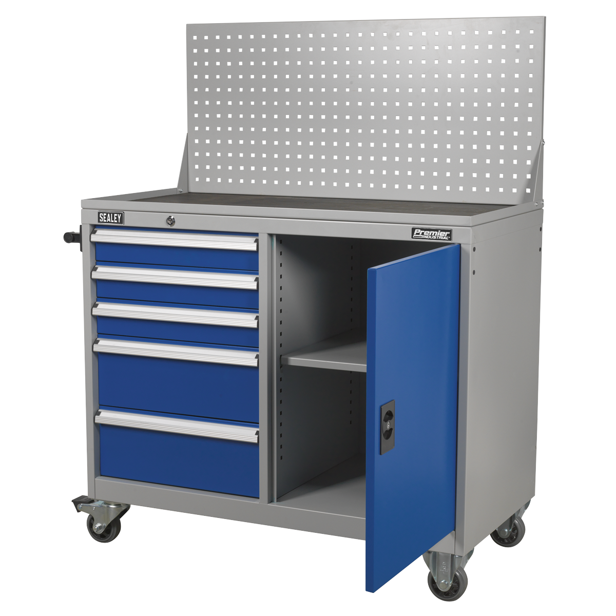 Premier Industrial API1103A Premier Industrial™ Mobile Workstation with 5 Drawers & 1 Shelf