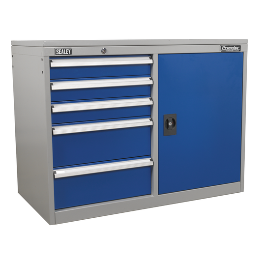 Premier Industrial API1103B Premier Industrial™ Cabinet/Workstation with 5 Drawers & 1 Shelf