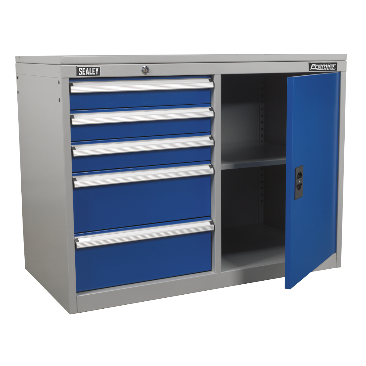 Premier Industrial API1103B Premier Industrial™ Cabinet/Workstation with 5 Drawers & 1 Shelf
