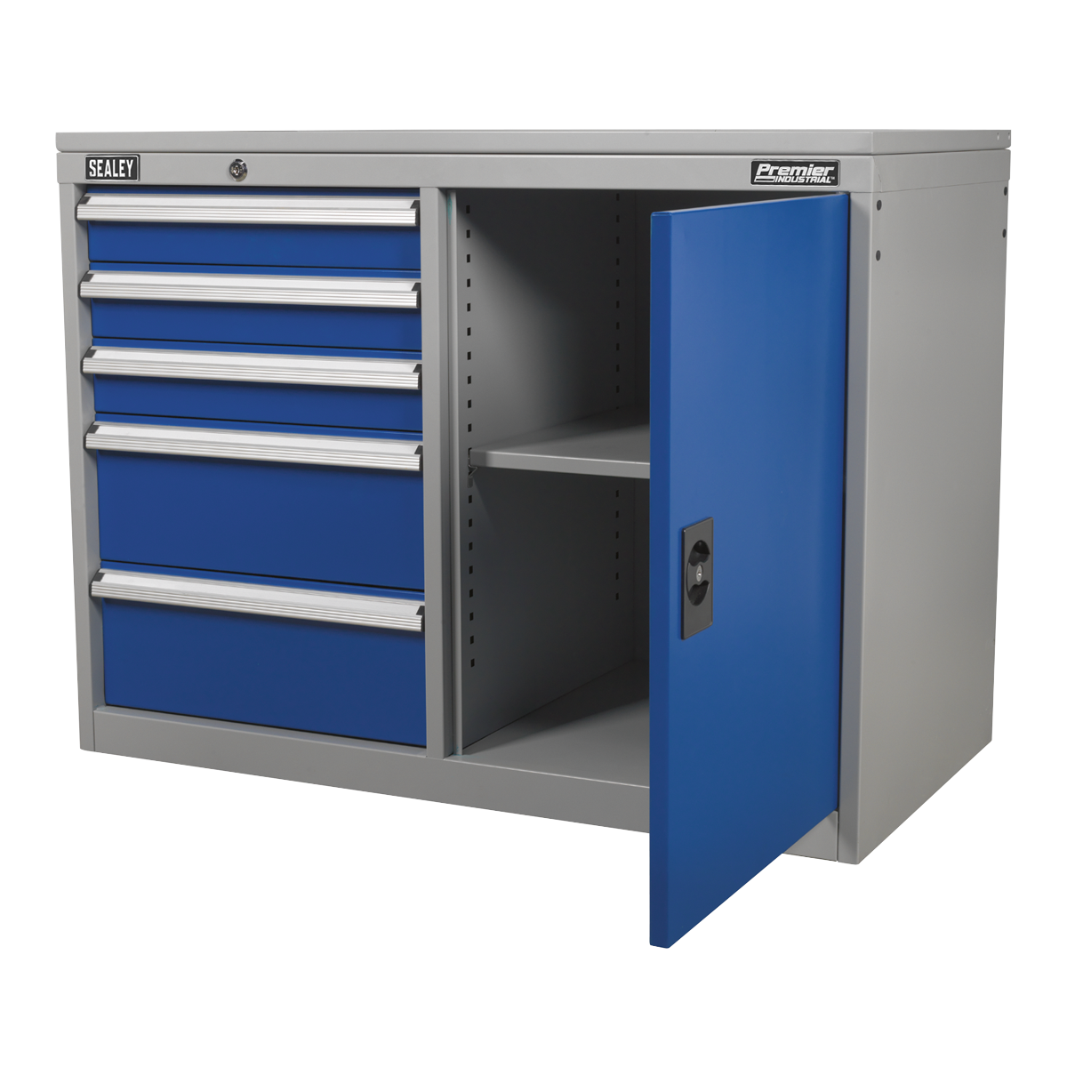 Premier Industrial API1103B Premier Industrial™ Cabinet/Workstation with 5 Drawers & 1 Shelf