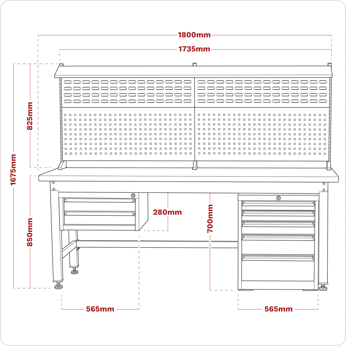 Premier Industrial API1800COMB02 Premier Industrial™ Complete Workstation & Cabinet Combo 1.8m