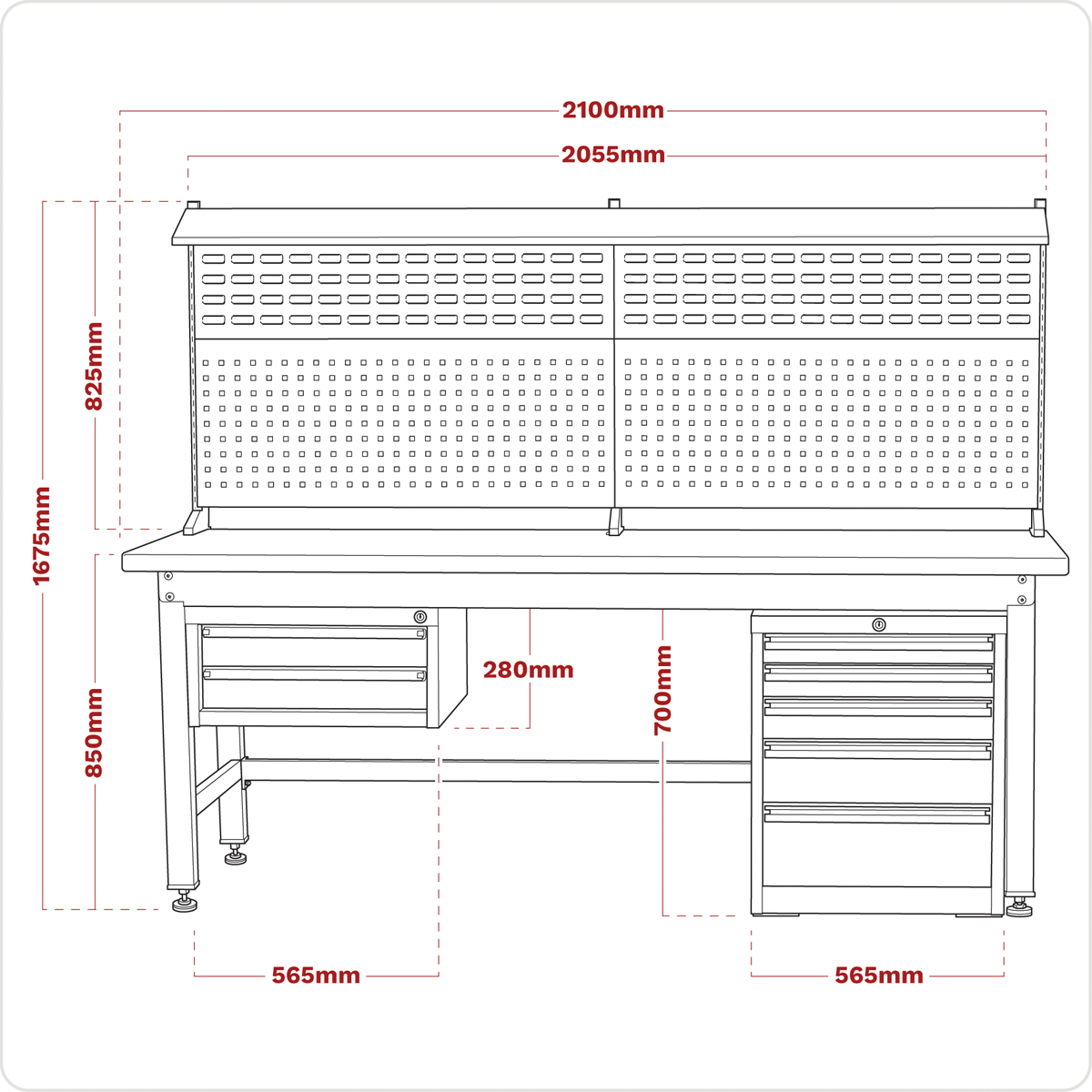 Premier Industrial API2100COMB02 Premier Industrial™ Complete Workstation & Cabinet Combo 2.1m