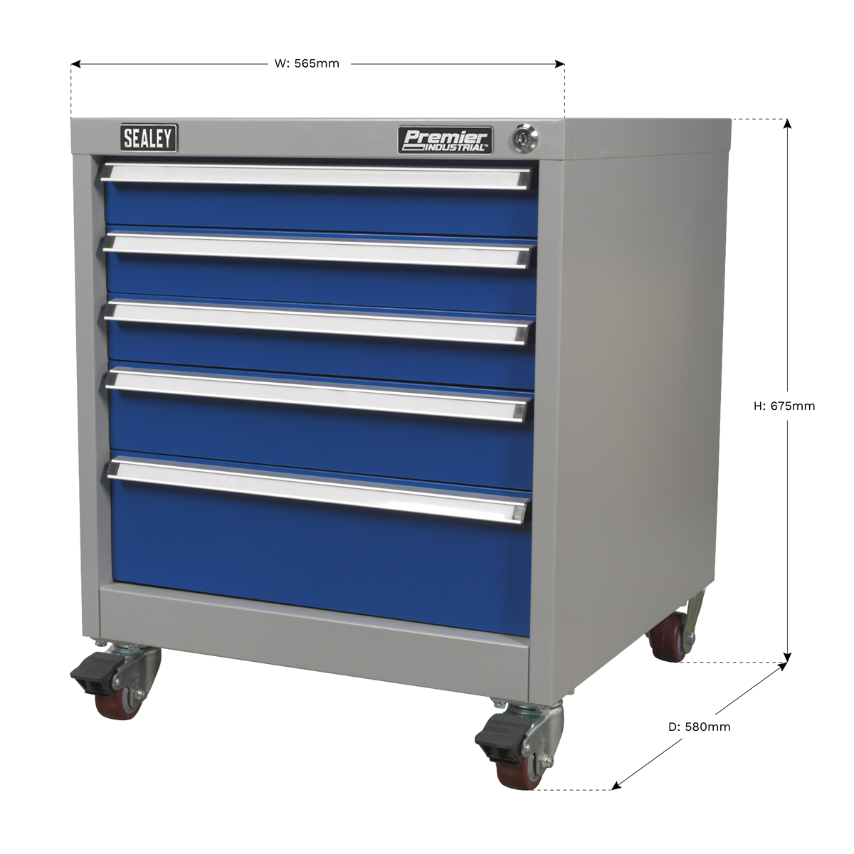 Premier Industrial API5657B Premier Industrial™ Mobile Industrial Cabinet 5 Drawer