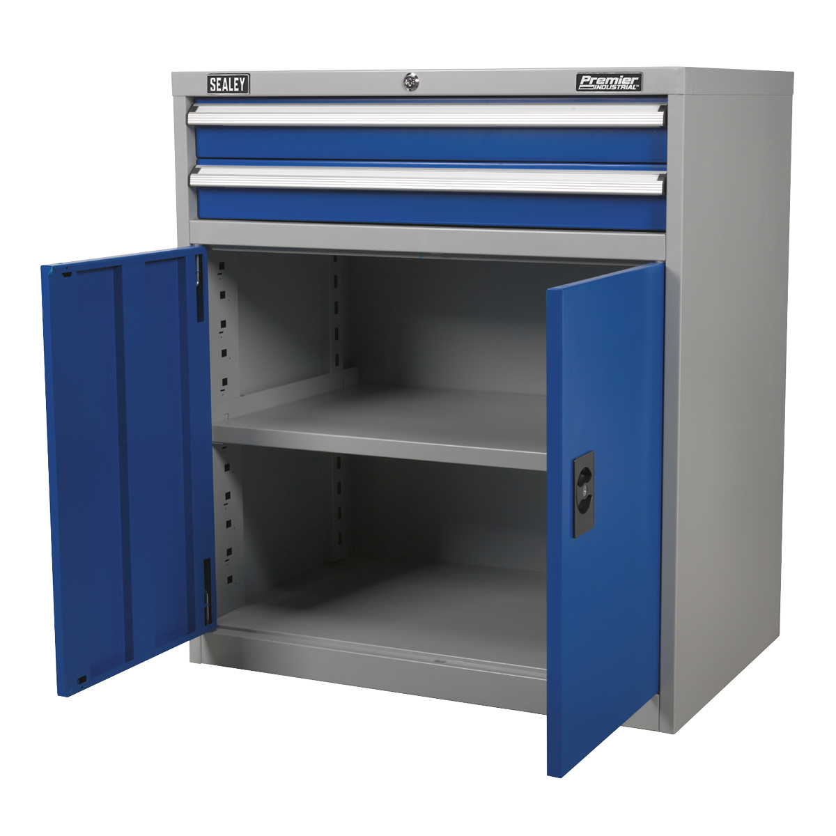 Premier Industrial API8810 Premier Industrial™ Industrial Cabinet with 2 Drawers & 1 Shelf