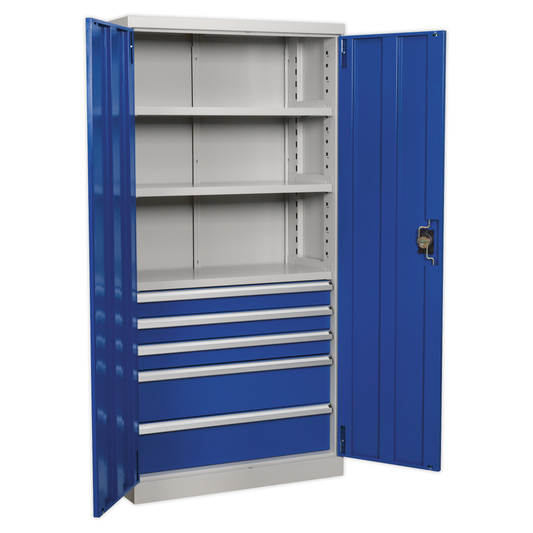 Premier Industrial APICCOMBO5 Premier Industrial™ Cabinet with 5 Drawers & 3 Shelves 1800mm