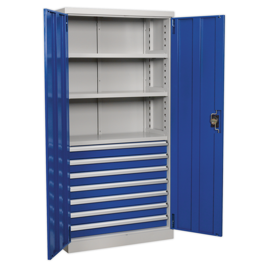 Premier Industrial APICCOMBO7 Premier Industrial™ Cabinet with 7 Drawers & 3 Shelves 1800mm