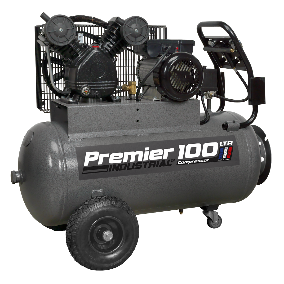 Premier Industrial SAC3103B Premier 100L Belt Drive Air Compressor with Front Control Panel 3hp