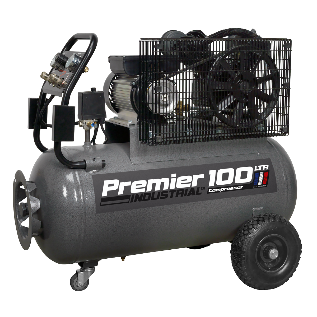 Premier Industrial SAC3103B Premier 100L Belt Drive Air Compressor with Front Control Panel 3hp