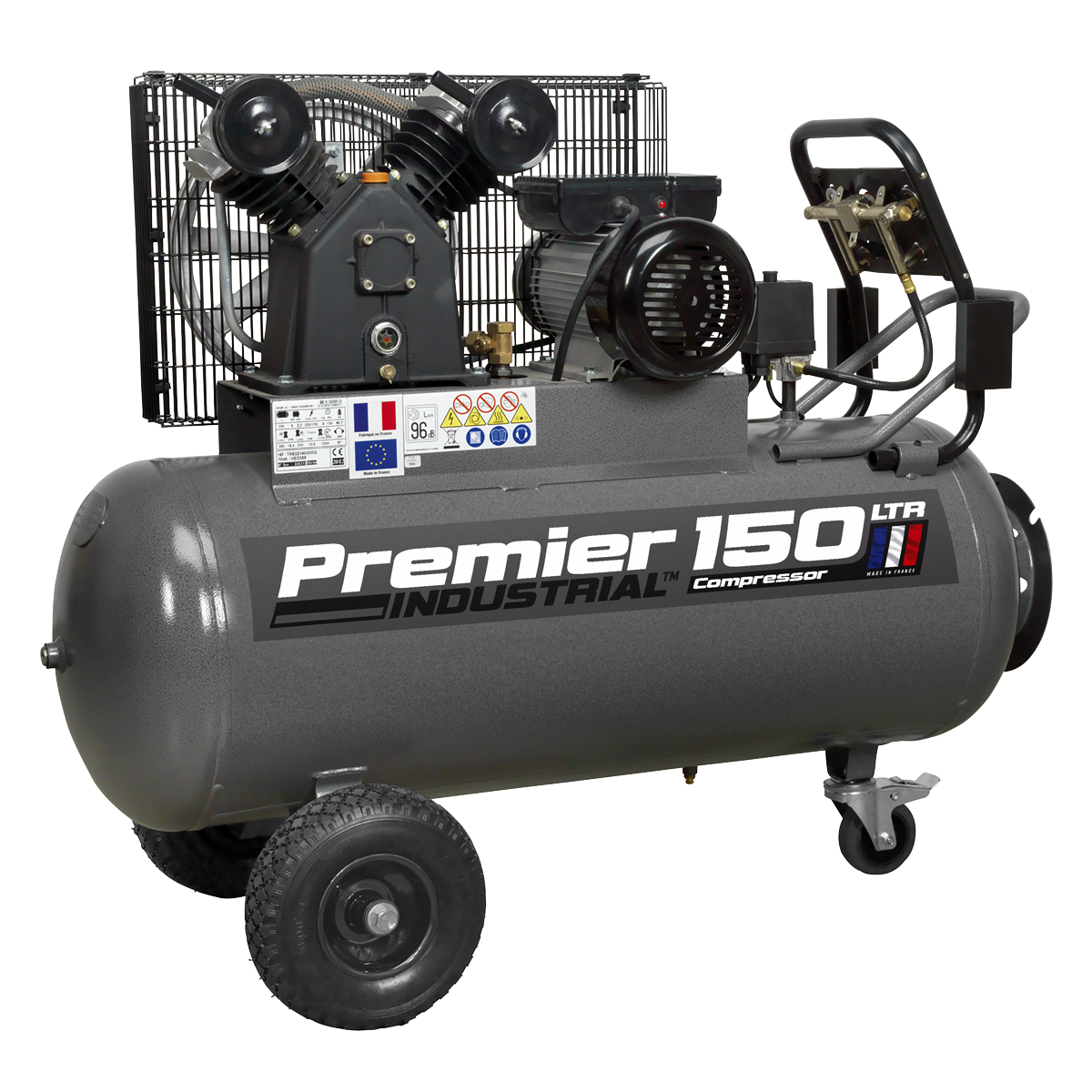 Premier Industrial SAC3153B Premier 150L Belt Drive Air Compressor with Front Control Panel 3hp
