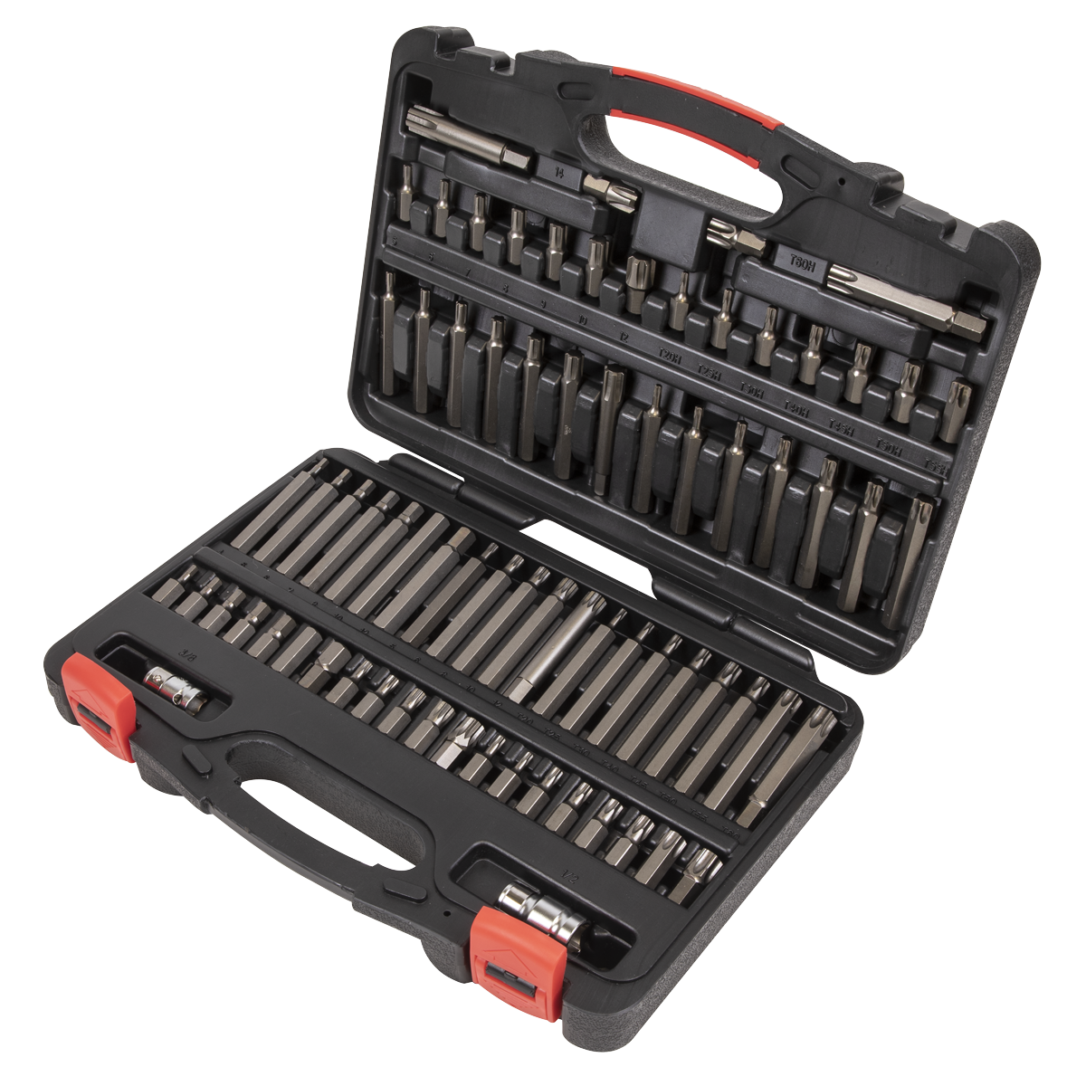Premier Platinum AK21974P Premier TRX-Star*/Security TRX-Star*/Hex/Ribe/Spline Bit Set 3/8" & 1/2"Sq Drive 74pc