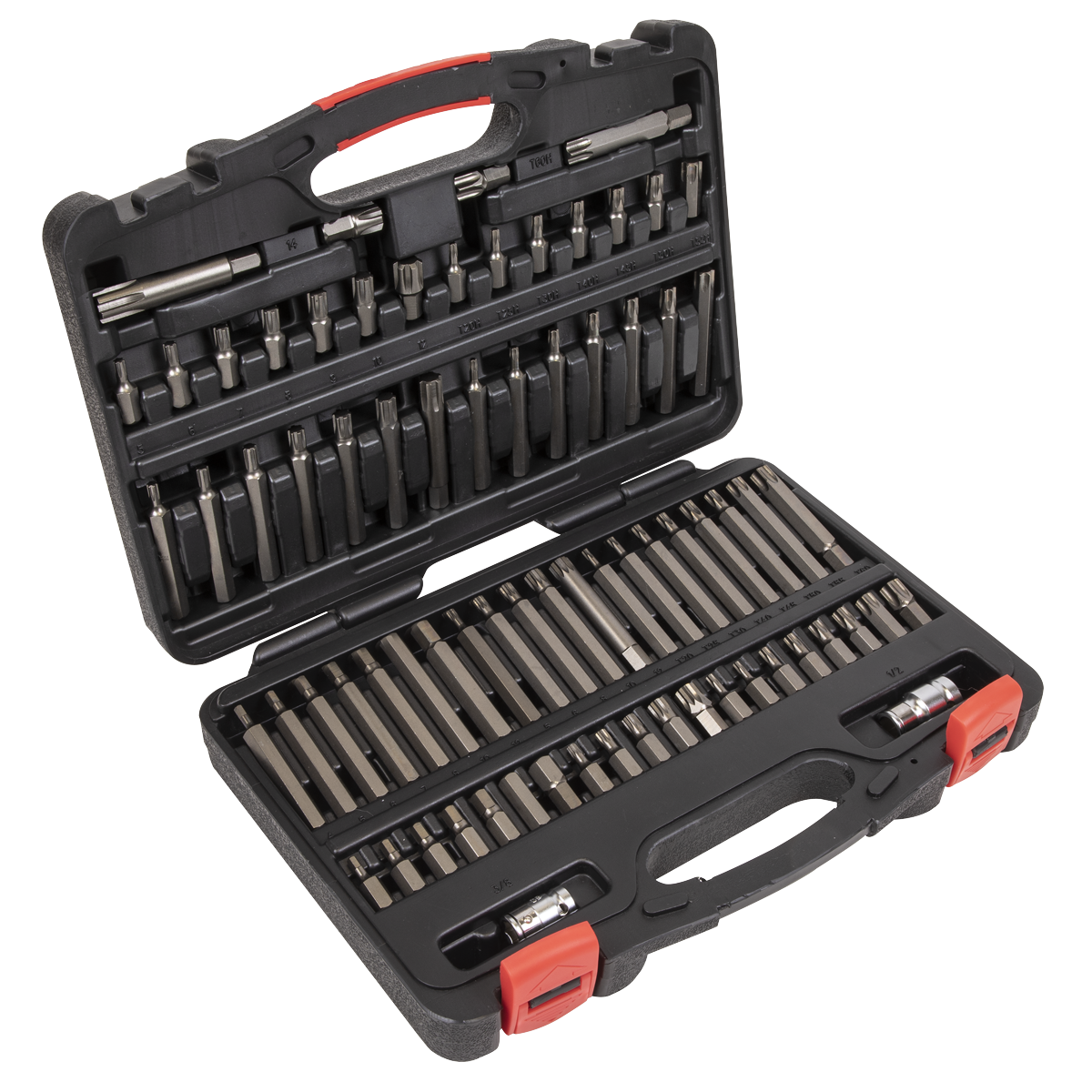 Premier Platinum AK21974P Premier TRX-Star*/Security TRX-Star*/Hex/Ribe/Spline Bit Set 3/8" & 1/2"Sq Drive 74pc