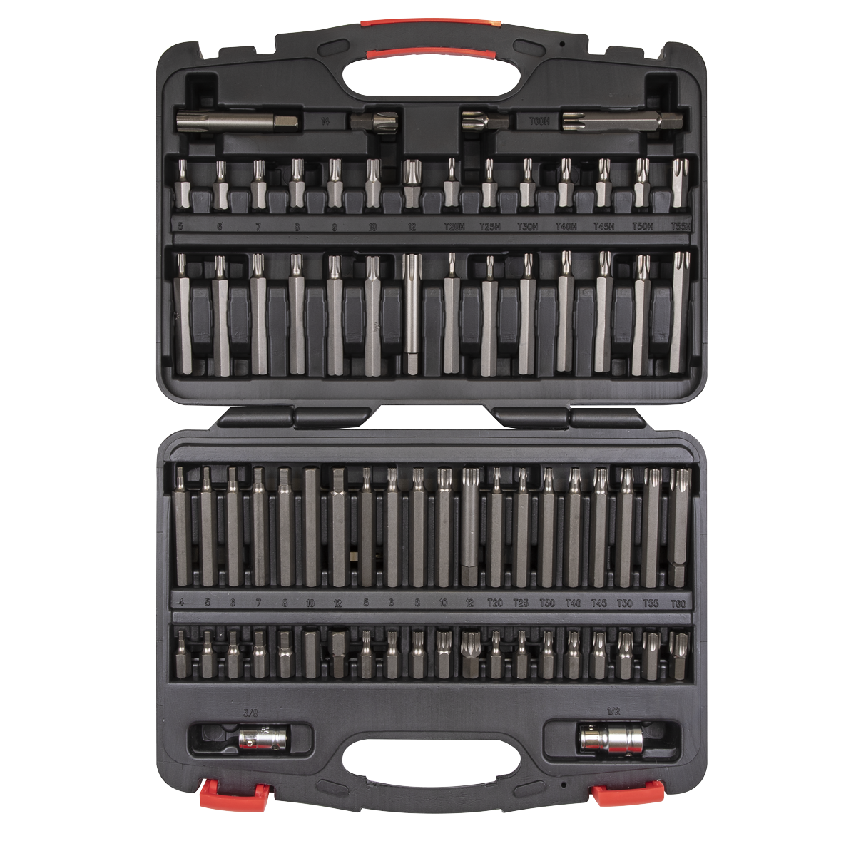 Premier Platinum AK21974P Premier TRX-Star*/Security TRX-Star*/Hex/Ribe/Spline Bit Set 3/8" & 1/2"Sq Drive 74pc