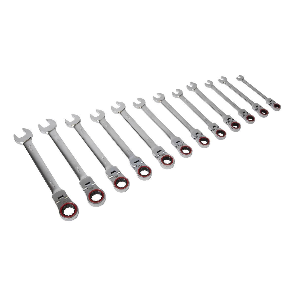Premier Platinum AK63942 Premier Platinum Flexi-Head Ratchet Combination Spanner Set 12pc