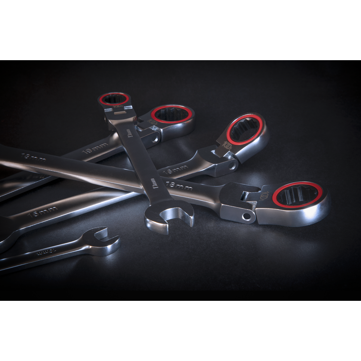 Premier Platinum AK63943 Premier Platinum Flexi-Head Ratchet Combination Spanner Set 7pc