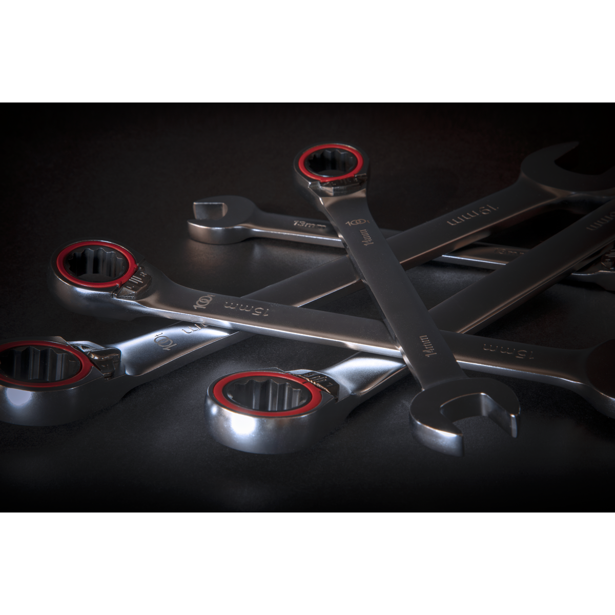 Premier Platinum AK63945 Premier Platinum Reversible Ratchet Combination Spanner Set 7pc